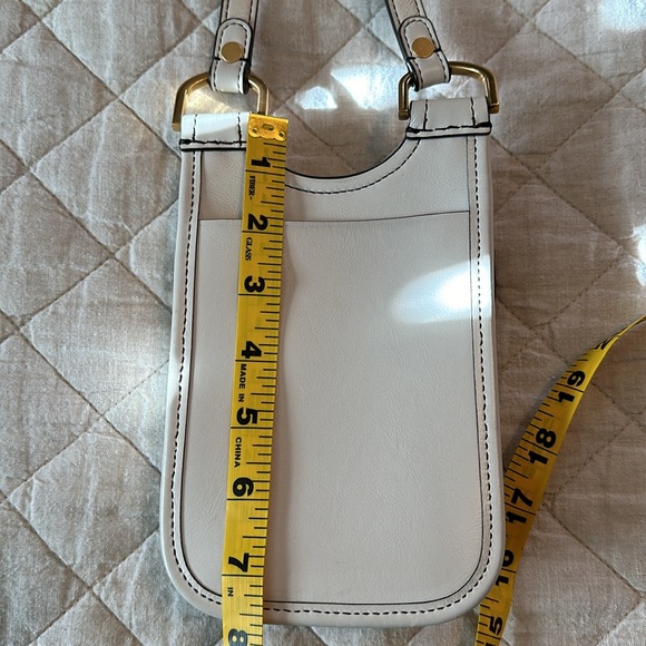 Tory Burch Crossbody James Leather Phone Bag -- Ivory with Gold Hardware - Picture 9 of 12
